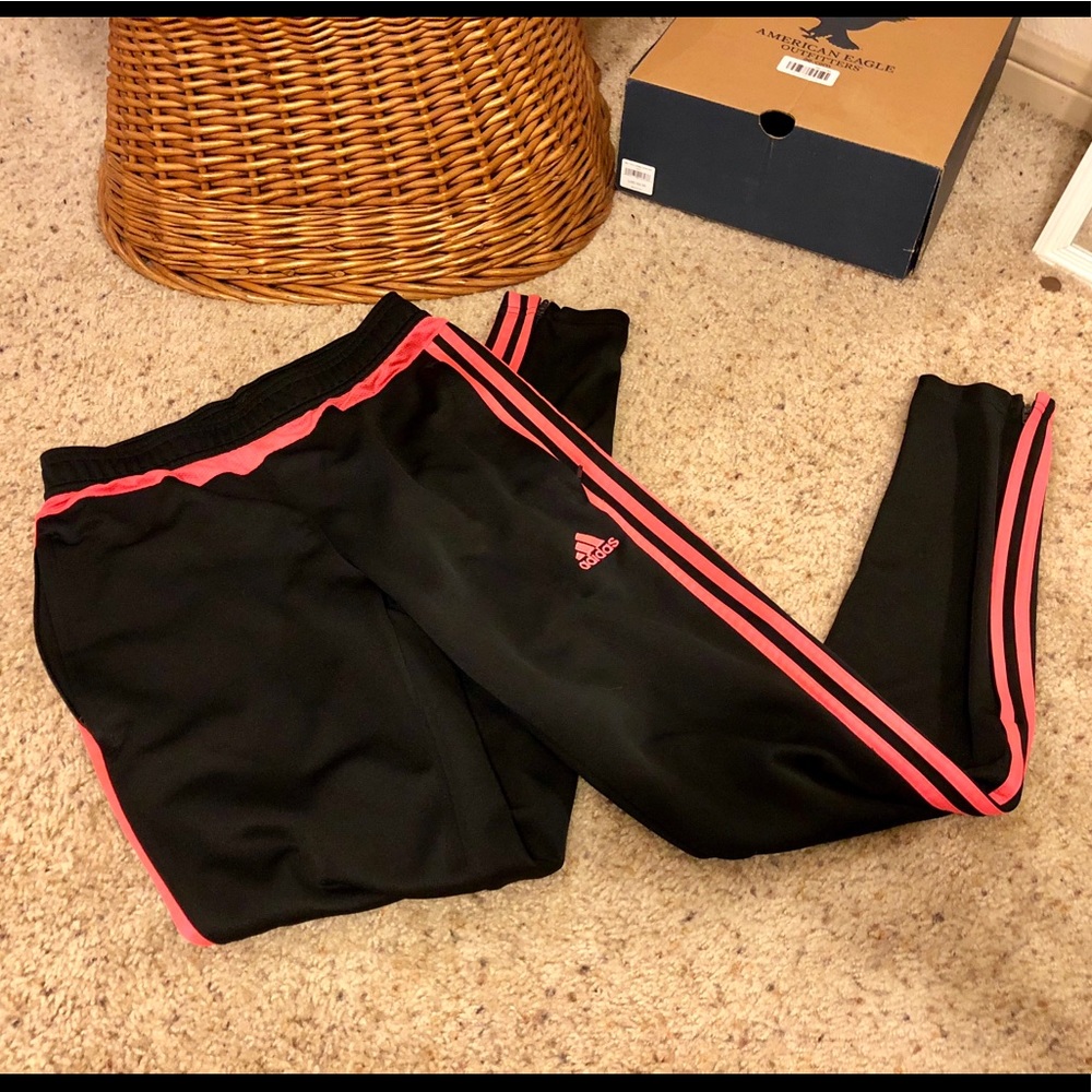 adidas Pink Stripe Soccer Leggings